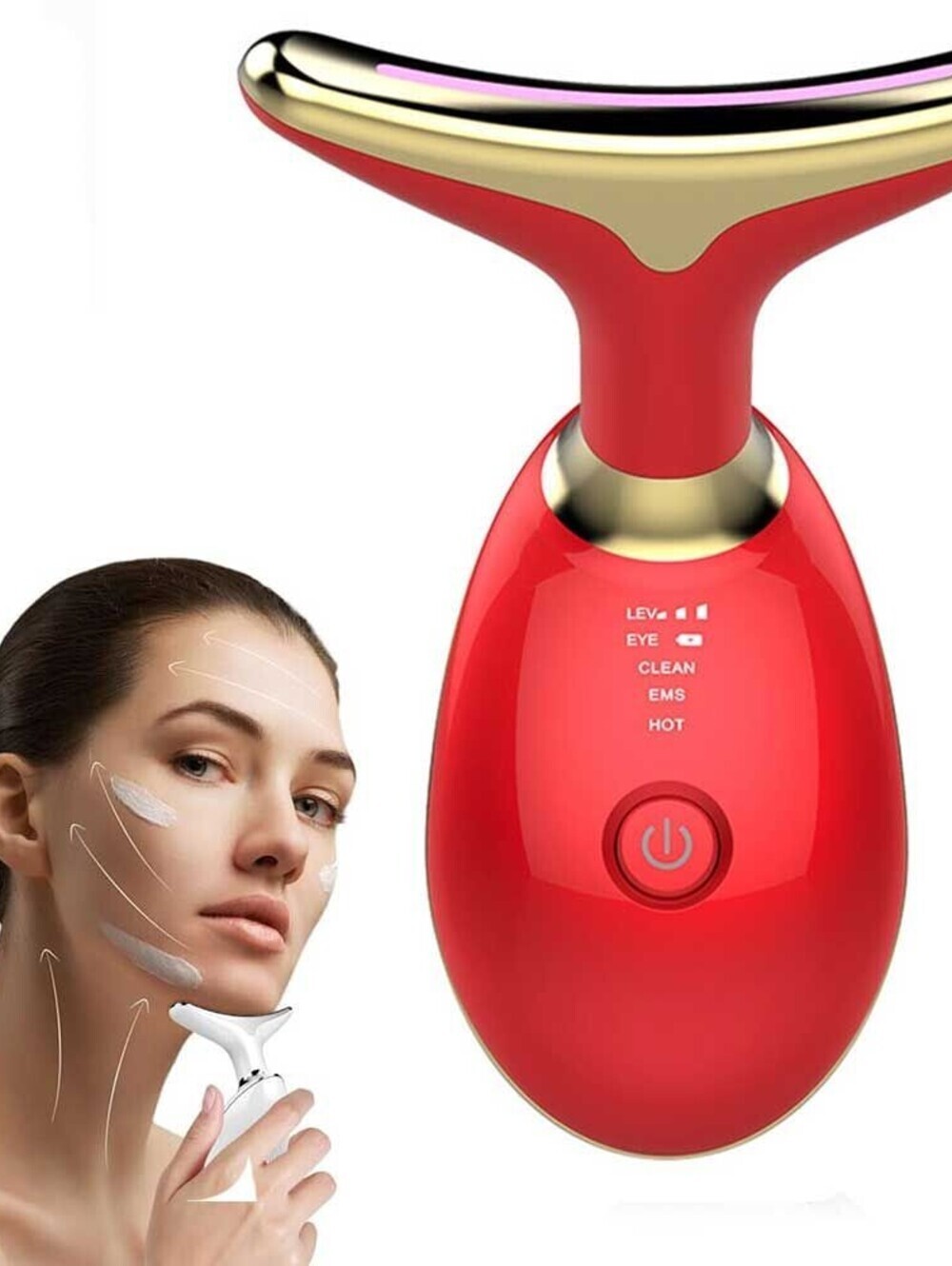 Neck Face Massager Face Sculpting Tool  Facial Massager  - Red